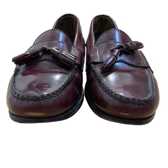 JOHNSTON & MURPHY 9.5 M Men’s Tassel Leather Slip-On Loafers Mahogany